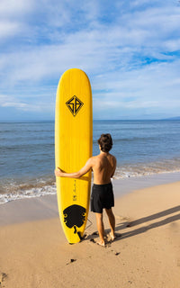 Thumbnail for 9' Scott Burke Baja Foam Surfboard beach