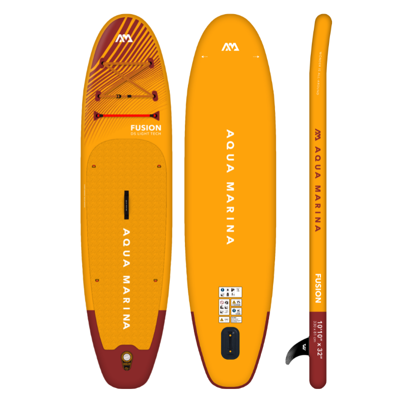 Aqua Marina 10’10” Fusion 2023 Inflatable Paddle Board SUP front back side view