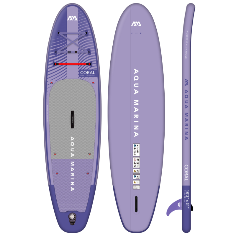Aqua Marina 10’2” Coral 2023 Inflatable Paddle Board All-Around Advanced Night Fade front back side view