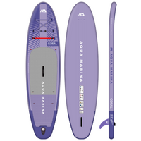 Thumbnail for Aqua Marina 10’2” Coral 2023 Inflatable Paddle Board All-Around Advanced Night Fade front back side view