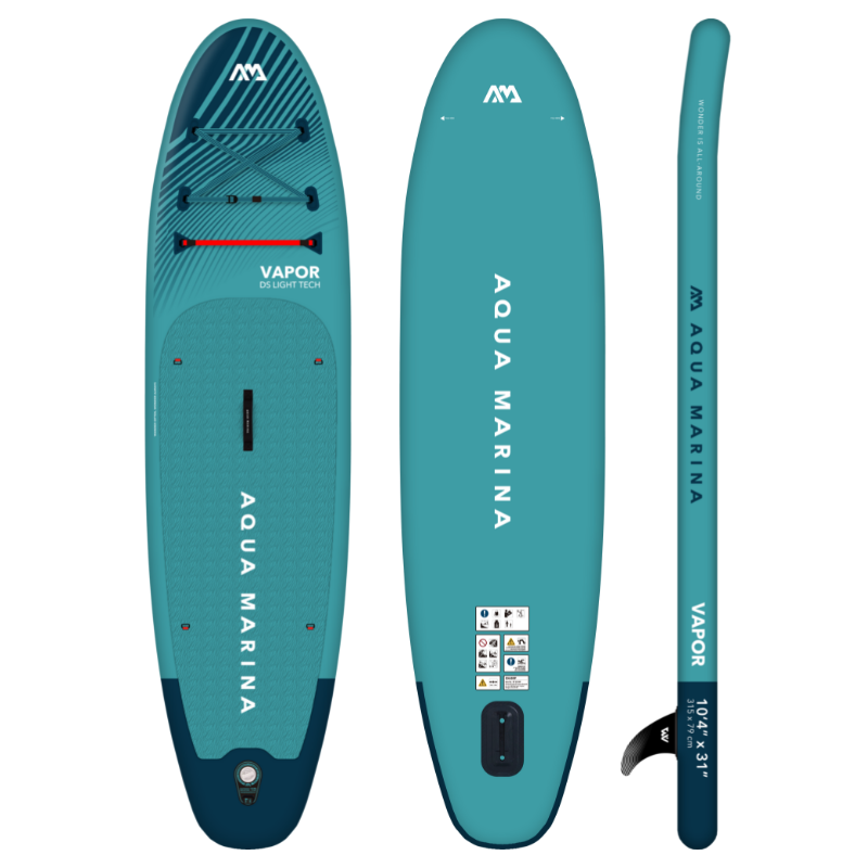 Aqua Marina 10’4” Vapor 2023 Inflatable Paddle Board SUP front back side view