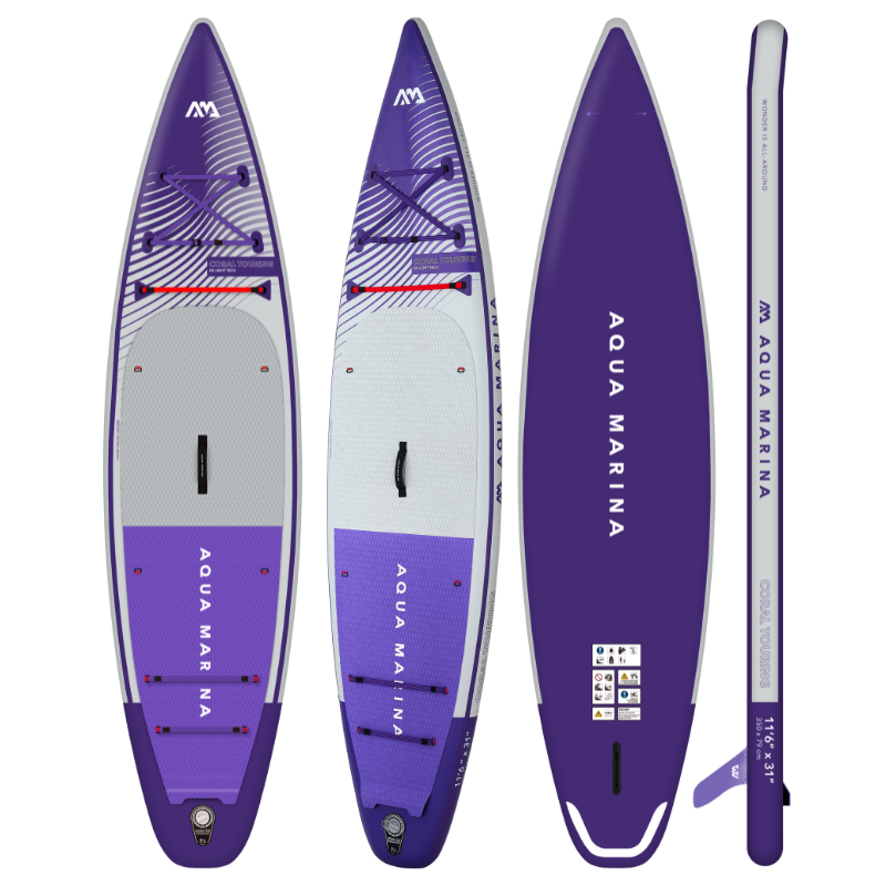 Aqua Marina 11’6” Coral 2023 Touring Inflatable Paddle Board Night Fade front back side view