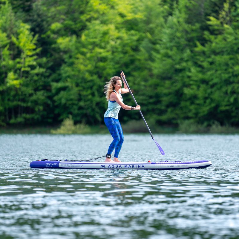 Aqua Marina 11’6” Coral 2023 Touring Inflatable Paddle Board Night Fade paddling