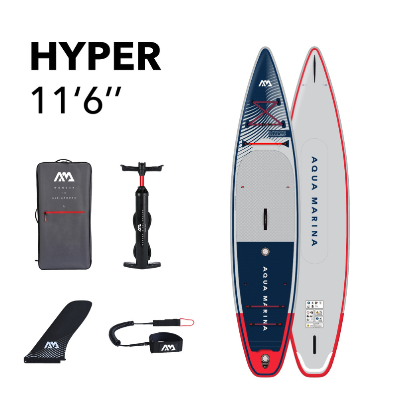 Aqua Marina 11'6" Hyper 2023 Touring Inflatable Paddle Board Navy package