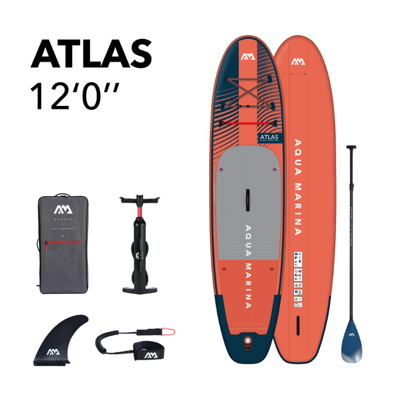 Aqua Marina 12’0” Atlas 2023 Inflatable Paddle Board All-Around-Advanced package