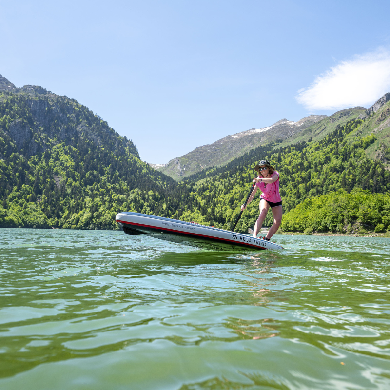 Aqua Marina 12'6" Hyper 2023 Touring Inflatable Paddle Board Navy in action