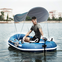 Thumbnail for Aqua Marina Classic Advanced Fishing & Sport Boat - Electric Motor Mount in water