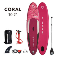 Thumbnail for Aqua Marina 10’2” Coral 2021 Inflatable Paddle Board All-Around Advanced SUP - Good Wave