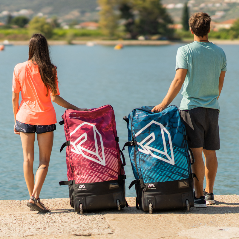 Aqua Marina 90L Premium Luggage Bag with Rolling Wheel Raspberry colors