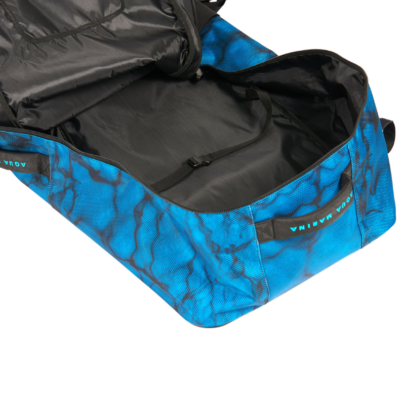 Aqua Marina 90L Premium Luggage Bag with Rolling Wheel Blueberry opened