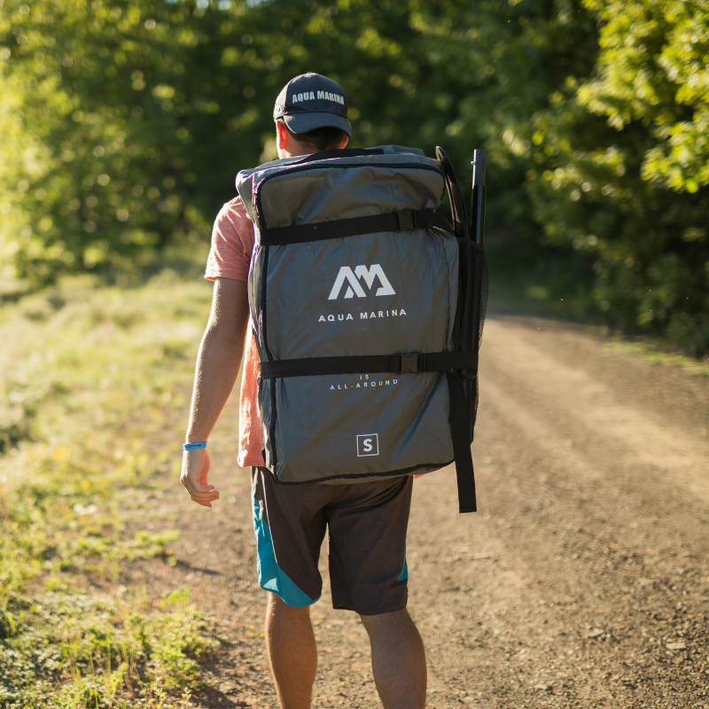 Aqua Marina Zip Backpack for Inflatable Solo Kayak in action