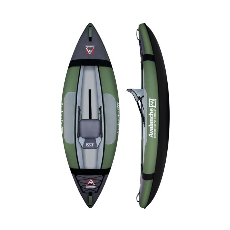 Avalanche 1-Person Voyager Inflatable Kayak Set Blue/Green