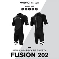 Thumbnail for Hurley Fusion Wetsuits Men 202 Shorty SS Back Zip - Good Wave