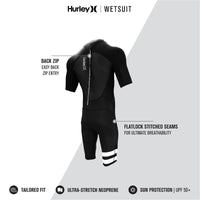 Thumbnail for Hurley Fusion Wetsuits Men 202 Shorty SS Back Zip - Good Wave