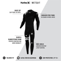 Thumbnail for Hurley Fusion Wetsuits Men 302 Chest Zip - Good Wave