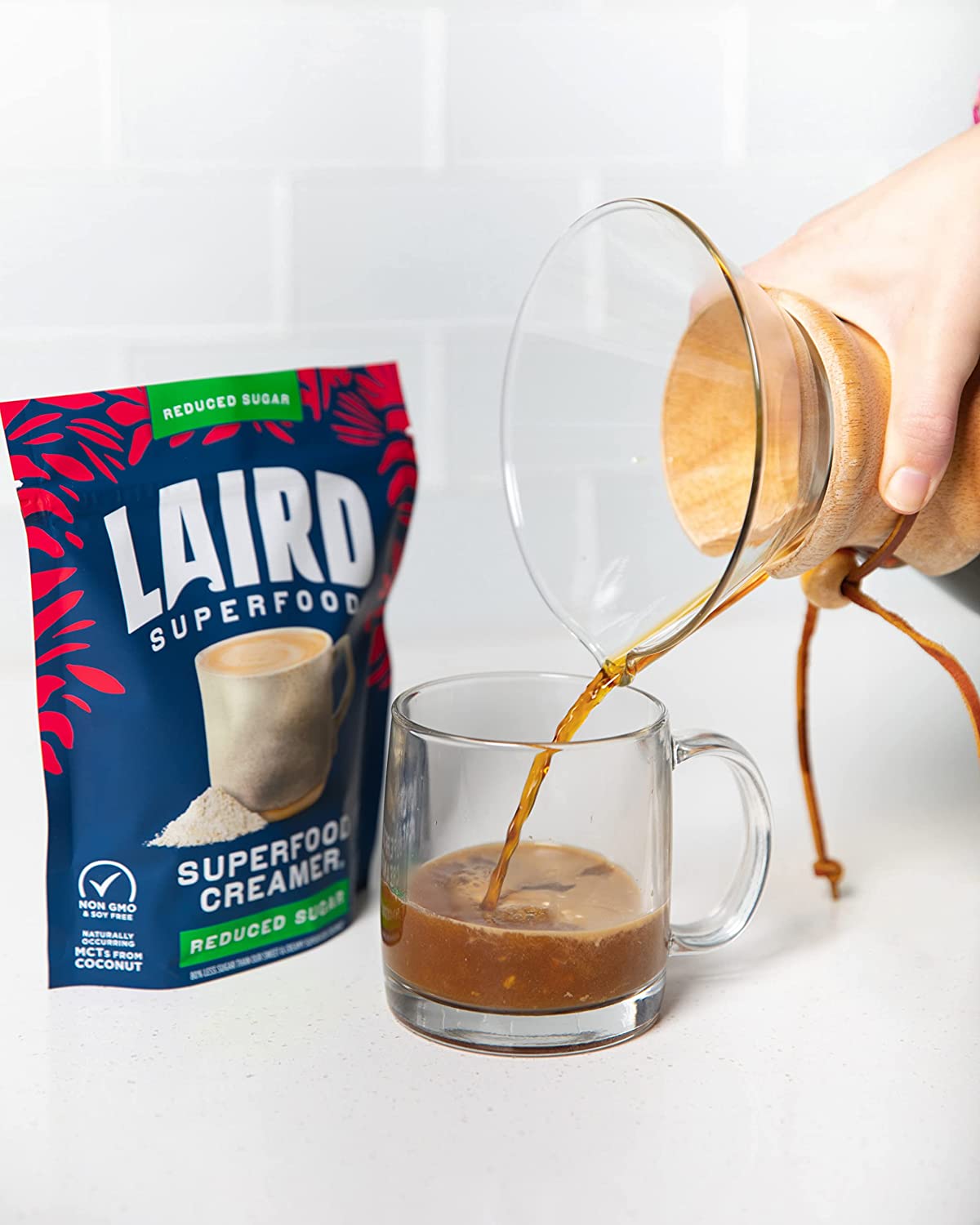 Laird Superfood Creamer® - Reduced Sugar with coffee