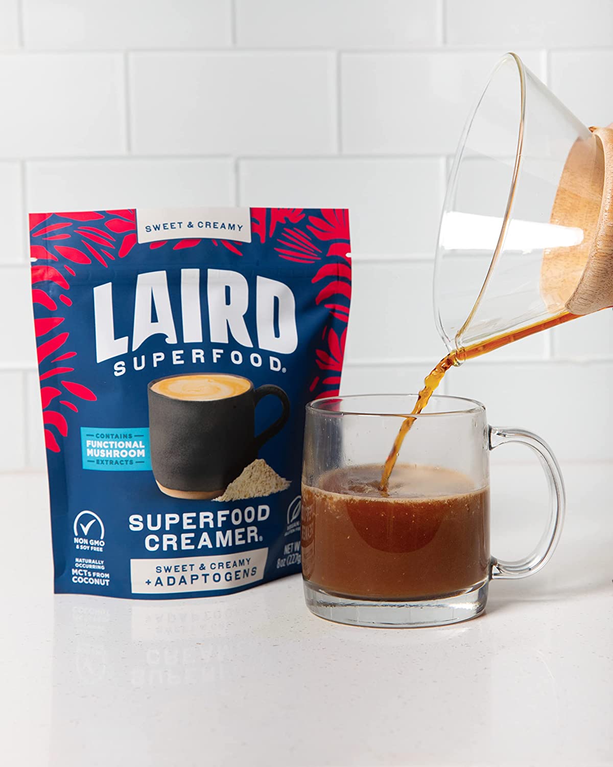 Laird Superfood Creamer® - Sweet & Creamy with Adaptogens with coffee