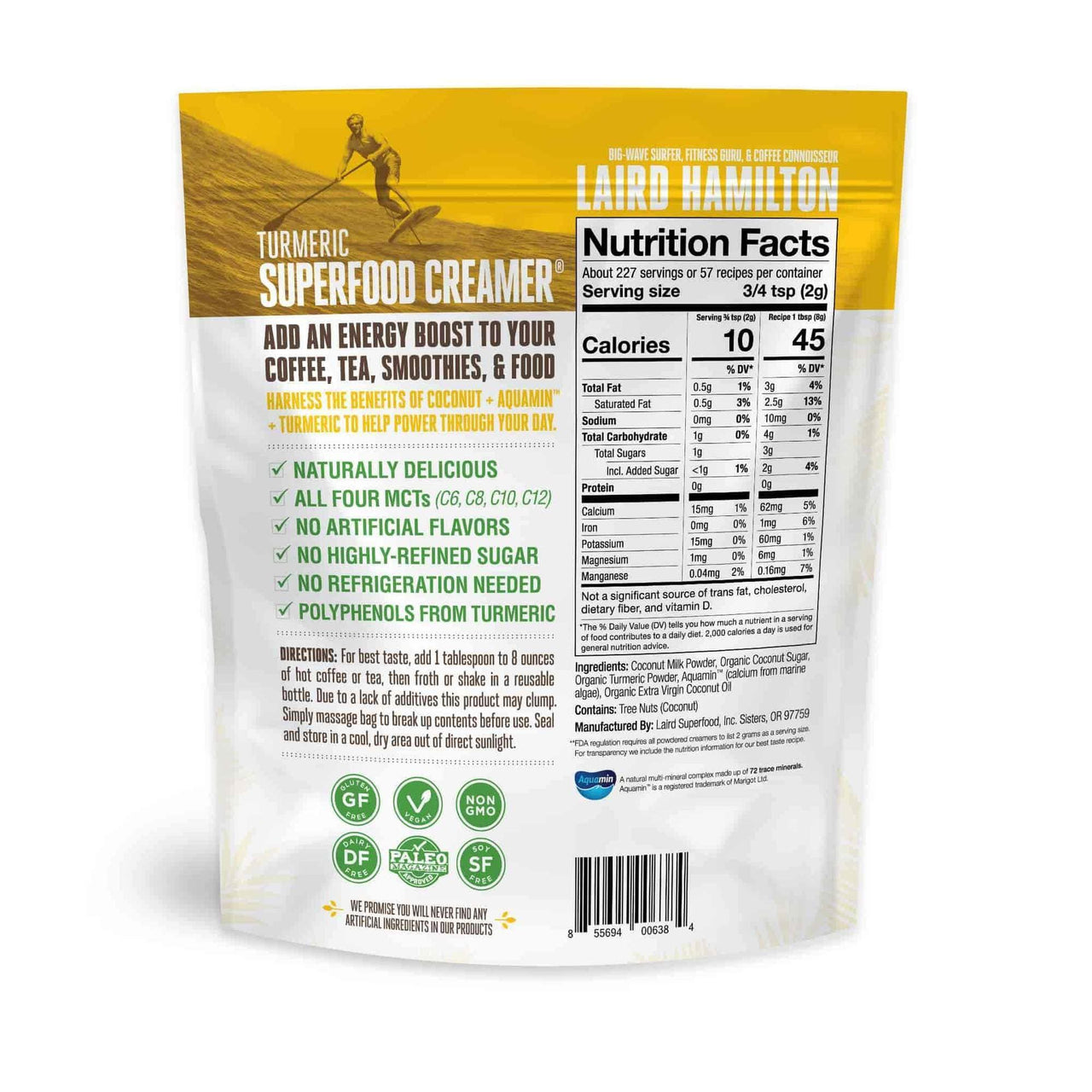 Laird Superfood Turmeric Creamer back