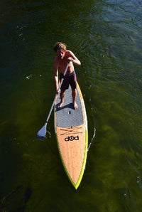 Thumbnail for POP Board Co 12' Americana Touring Stand Up Paddle Board - Cream/Orange/Green - Good Wave