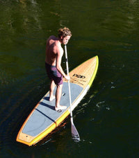 Thumbnail for POP Board Co 12' Americana Touring Stand Up Paddle Board - Cream/Orange/Green - Good Wave