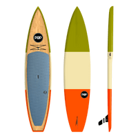 Thumbnail for POP Board Co 12' Americana Touring Stand Up Paddle Board - Cream/Orange/Green - Good Wave