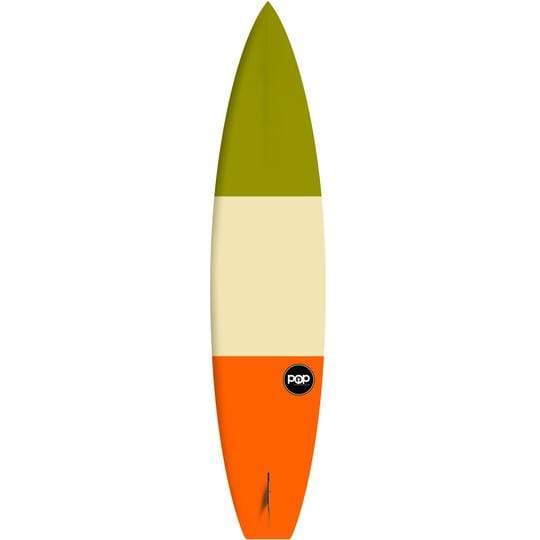 POP Board Co 12' Americana Touring Stand Up Paddle Board - Cream/Orange/Green - Good Wave