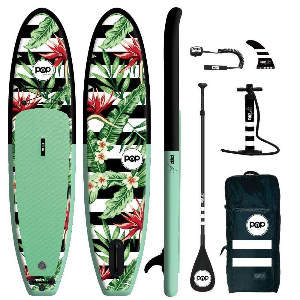 POP Board Co 10’6” Royal Hawaiian Stand Up Paddle Board - Mint/Black - Good Wave