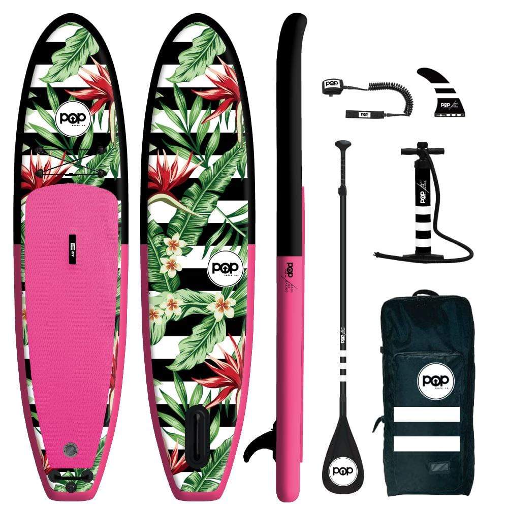 POP Board Co 10’6” Royal Hawaiian Stand Up Paddle Board - Pink/Black - Good Wave