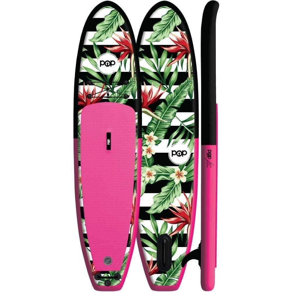 POP Board Co 10’6” Royal Hawaiian Stand Up Paddle Board - Pink/Black - Good Wave