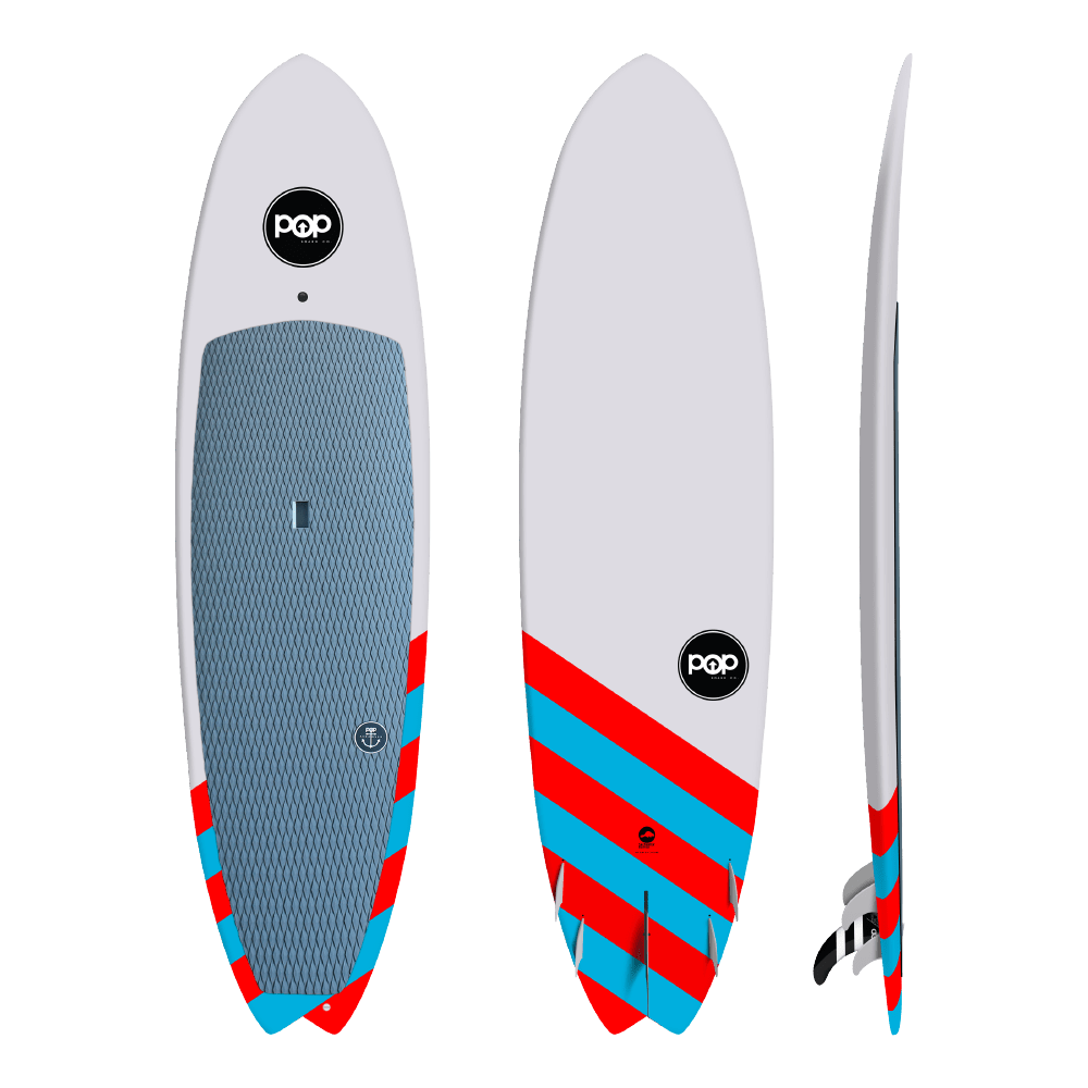 POP Board Co 9'6" Saltwater Beaver Stand Up Paddle Board - Red/Blue - Good Wave