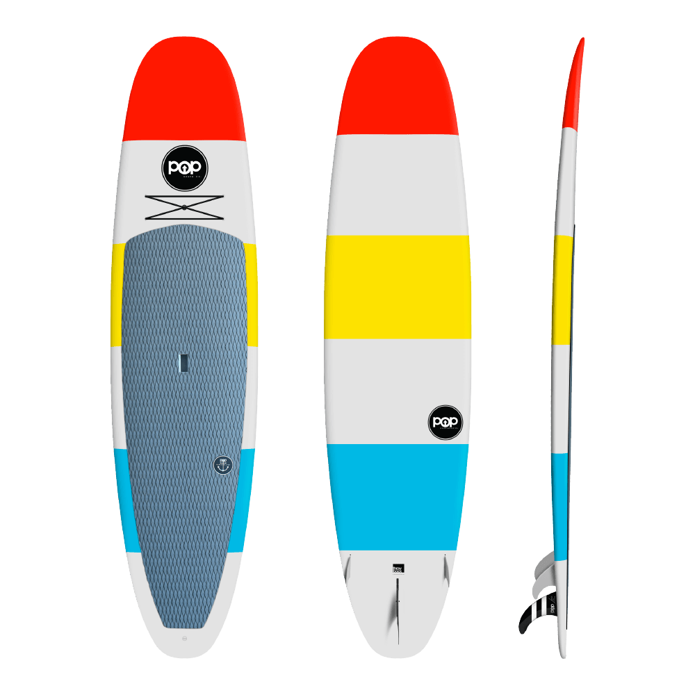 POP Board Co 11'6" Throwback Stand Up Paddle Board - Red/Yellow/Blue - Good Wave