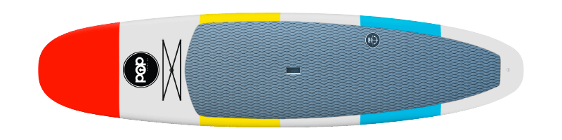 POP Board Co 11'6" Throwback Stand Up Paddle Board - Red/Yellow/Blue - Good Wave