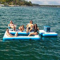 Thumbnail for Solstice 10' X 8' X 8'' Rec Mesh Inflatable Dock with Insert in the water