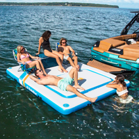 Thumbnail for Solstice 10' X 8' X 8'' Rec Mesh Inflatable Dock with Insert lifestyle
