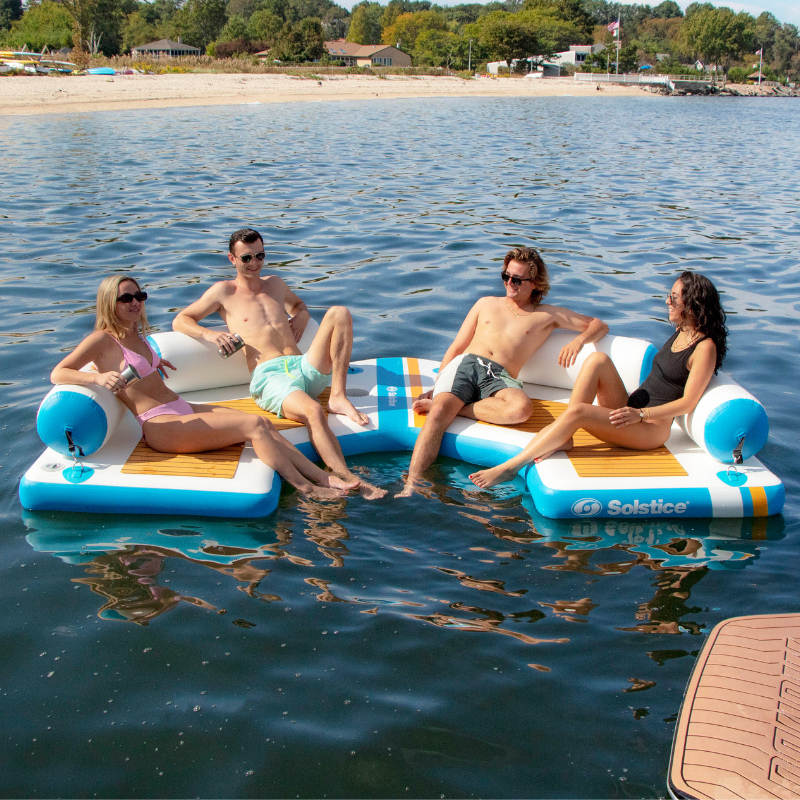 Solstice 11' Inflatable C-Dock with Removable Pillows lifestyle