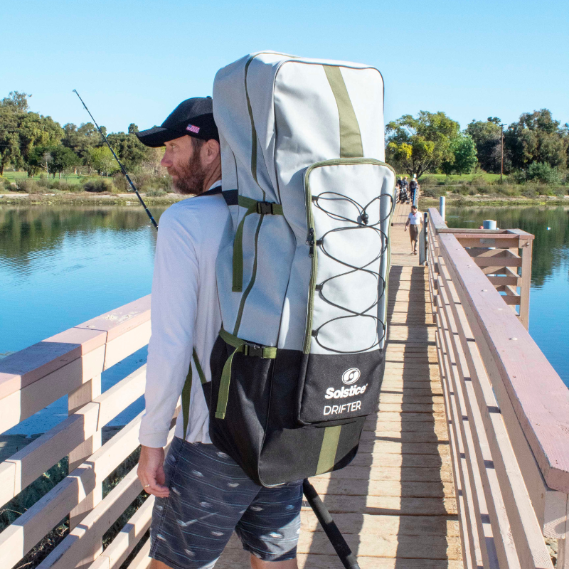 Solstice 11'6" Drifter Inflatable Paddleboard Fishing SUP Full Kit bagpack