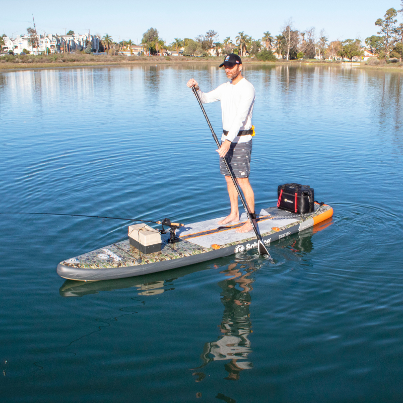 Solstice 11'6" Drifter Inflatable Paddleboard Fishing SUP Full Kit when used