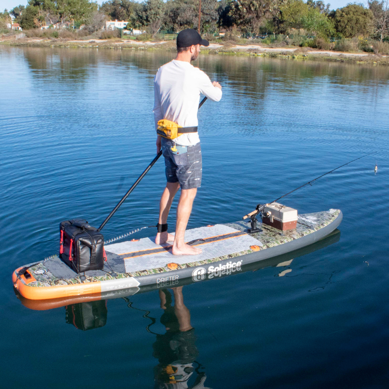 Solstice 11'6" Drifter Inflatable Paddleboard Fishing SUP Full Kit in action