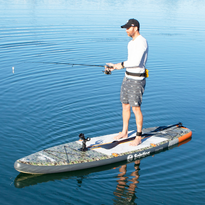Solstice 11'6" Drifter Inflatable Paddleboard Fishing SUP Full Kit lifestyle
