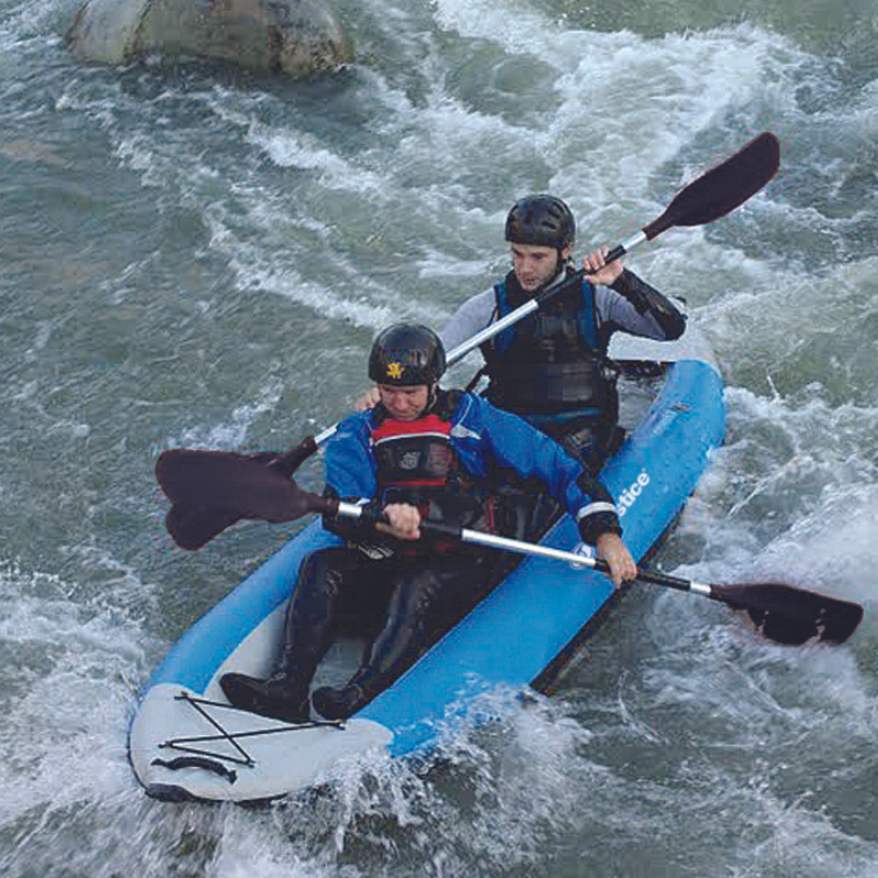 Solstice 12'6" x 37" Flare 2-person Whitewater Inflatable Kayak in action