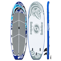 Thumbnail for Solstice 16' Maori Giant Inflatable Paddleboard Multi-person SUP with Leash & 4 Paddles front back side