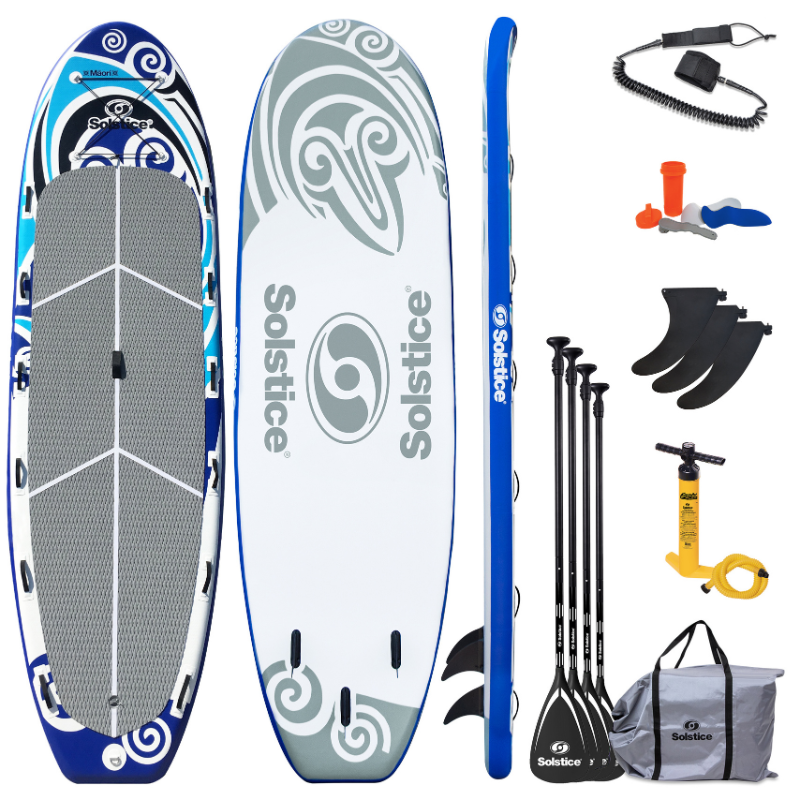 Solstice 16' Maori Giant Inflatable Paddleboard Multi-person SUP with Leash & 4 Paddles package