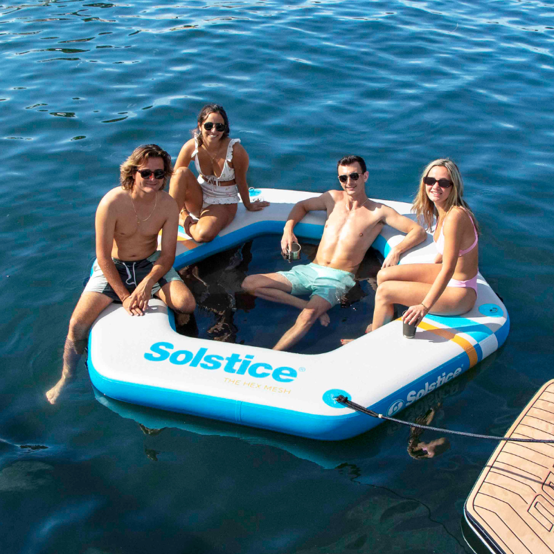Solstice 8'6'' Hex Mesh Inflatable Dock actual size