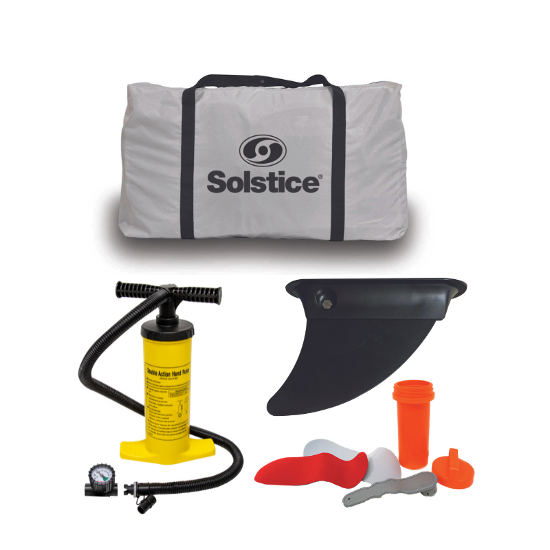 Solstice 9'6" x 35" Flare 1-person Whitewater Inflatable Kayak accessories