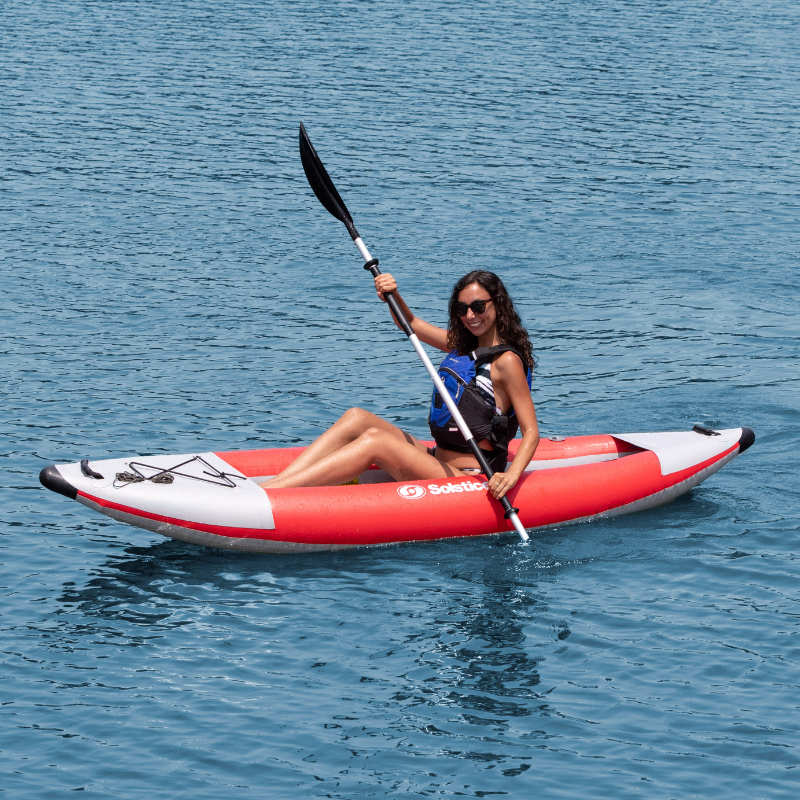 Solstice 9'6" x 35" Flare 1-person Whitewater Inflatable Kayak in action