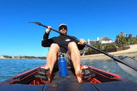 Thumbnail for Vanhunks 13' Black Bass Fishing Kayak Orange Lifestyle 2
