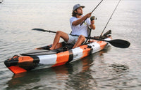 Thumbnail for Vanhunks 13' Black Bass Fishing Kayak Orange Lifestyle