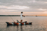 Thumbnail for Vanhunks 13' Black Bass Fishing Kayak Orange Lifestyle 1