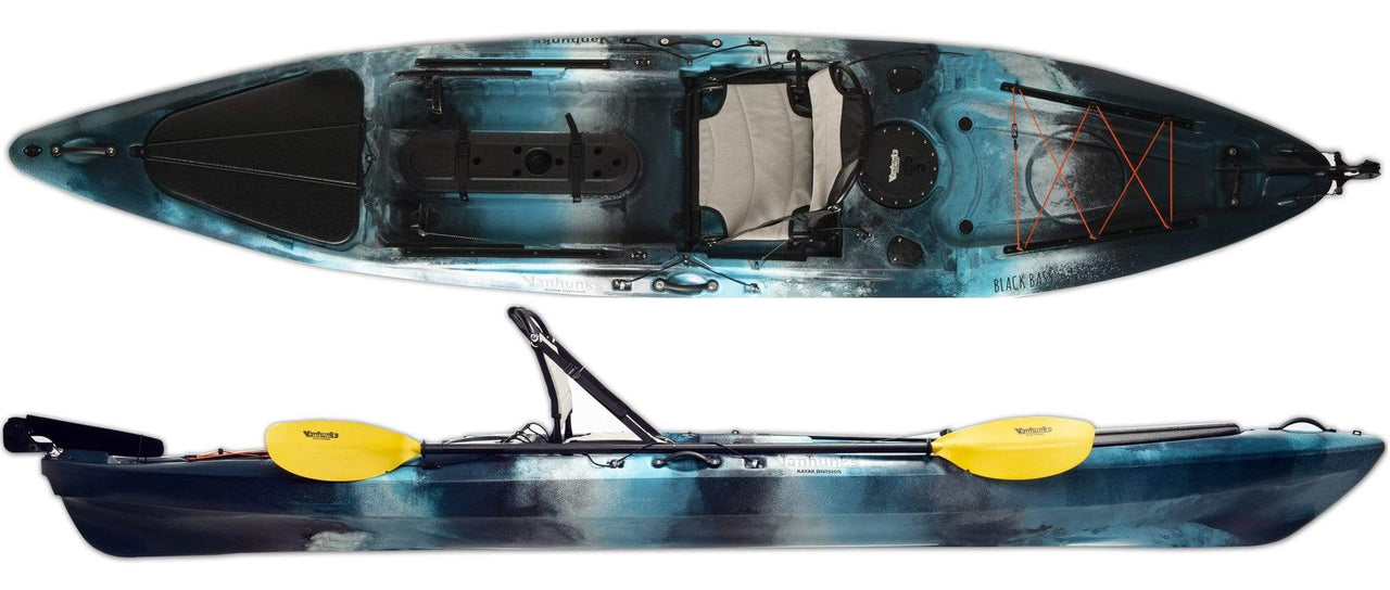 Vanhunks 13' Black Bass Fishing Kayak blue